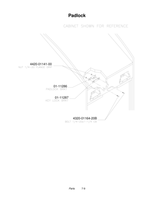 Page 105Parts          7-9
Padlock
4320-01164-20B 01-11287 01-11286 4420-01141-00 