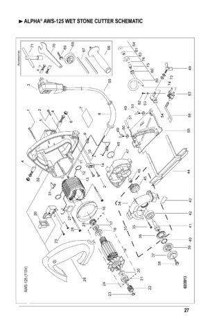 Page 2727
    
 ALPHA® AWS-125 WET STONE CUTTER SCHEMATIC   