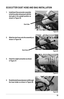 Page 3333
ECOCUTTER DUST HOSE AND BAG INSTALLATION
1.  Install back flow preventer assembly 
to the Ecocutter exhaust port with the 
dust gate in the upright position as 
shown in Figure 55.
2.  Slide the dust hose onto the assembly as 
shown in Figure 56.
3.  Check for a tight connection as shown 
in Figure 57.
4.  Route the dust hose and power cord through 
the hose holder as shown in Figure 58.
Dust Hose
Dust Gate
Figure-55
Figure-56
Figure-57
Figure-58   