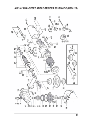Page 2121
ALPHA® HIGH-SPEED ANGLE GRINDER SCHEMATIC (HSG-125) 