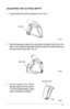 Page 1111
(Fig.7)
(Fig.8)
(Fig.9)
aDjusTING ThE CuTTING DEPTh
1. Loosen knob (B) on the Dust Collection Cover. (Fig. 7)
2.  Slide the base plate to adjust the cutting depth and tighten knob (B) to fix the 
depth. (Fig. 8)  Match the base plate matching surface to the scale to\
 determine 
the approximate cutting depth. (Fig. 9)
 
 
3.  Use D115 scale for 4.5” (115mm) 
diameter blade and D125 scale for 
5” (125mm) diameter blade.  Cutting 
depth is indicated by millimeter.
Matching Surface
Scale
Knob (B)
Base...