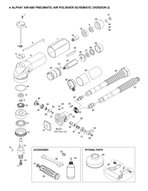 Page 2  ALPHA® AIR-680 PNEUMATIC AIR POLISHER SCHEMATIC (VERSION 2)
43 