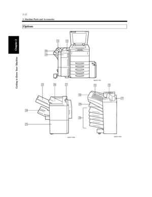 Page 352-12
3. Machine Parts and Accessories
Getting to Know Your Machine
Chapter 2
Options
4002O119AB
4002O117AC
4002O116AA
19
20
2122
23
24
252627
29
28
30
3132
33
Downloaded From ManualsPrinter.com Manuals 