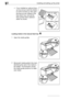 Page 182Installing and setting up the printer
2-8
❍If you installed an optional face-
up tray and you want the sheets 
to come out face up, then open 
the face-up tray instead of the 
face-down tray, and set the 
face-up/face-down selection 
switch as shown.
Loading media in the manual feed tray 
1Open the media guides.
2Move each media guide to the mark 
identifying the size of the media to 
be loaded. The illustration shows 
the media guide positions for letter-
size media.
Face-up output
Face-down output...