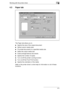 Page 65Working with the printer driver4
4-5
4.3 Paper tab
The Paper tab allows you to
Specify the size of the original document
Define custom media sizes
Fit printed documents to a specified media size
Select the output media size
Scale (enlarge/reduce) documents
Specify the number of copies
Turn on/off the printer’s sorting function
Turn on/off the Proof Print function
Specify the orientation of the media
Refer to the printer driver’s online help for information on all of these 
functions.
Downloaded...