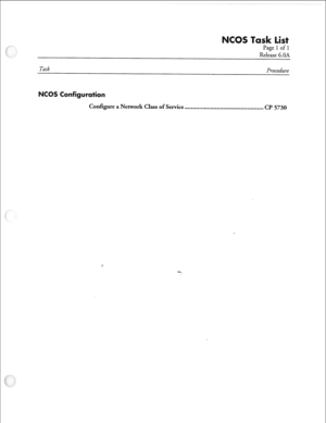 Page 224Page 1 of 1 
Release 6.OA 
Task 
Procedure 
Configure a Network Class of Service 
. . . . . . . . . . . . . ..*................................. 
cl? 5730  