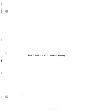 Page 113. . 
MULTI DIGIT TOLL CONTROL FORMS 
- 
-‘“‘~:y-- . .  