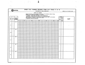 Page 148,.- 
.-.., 
MITEL SPEED CALL NUMBER RECORDS FORM SC-3 (Sheet 3 of 4) 
ICONF~~ENT~AL WHEN C~WLETEDI 
SPEED CALL FEATURE CODE . . . . . . . . 
SPEED CALL NUMBER 
Special reqwnca, can be entered aI any poinl in Ihe (elephona number Ilrllng: 
[EXCEPT ‘6, IT MUST BS ENTERED AT THE END) 
*l 
occupier I dlQil space and CI)“D~~ 0 6 ‘0~. ps~~aeln “se cuph 1 dlgil space and C~“IB, 11 6 sec. Well for dial lone 
occuplsr 2 dlgil spacer and enablea msnc~allydlrled dlglls lo be snler~d 
presenls Ihe number of diQilr...