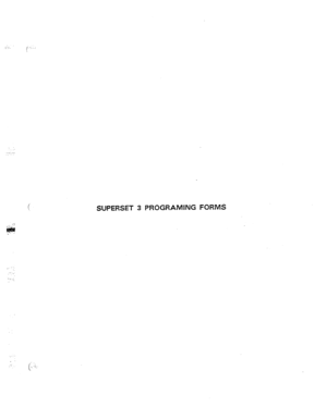 Page 188:. i: :. I 
SUPERSET 3 PROGRAMING FORMS 
. 
.T 
(:.-::::  