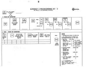 Page 196.(. . 
,‘. :. ,” 
DIAL EOPT NUMBER 
OF SUPERSET 
S-112 
161-256 
1. PRIME ‘KEY ‘DEFINITION 
PRIME 
cl KEY DIAL 1-4 DIGIT 
OIAECTORY 
NUMBER 
SUPERSET 3 PROGRAMMING S3 - 2 (SEE FORM S3-1 FOR PROGRAMMING PROCEOURESI 
DIAL l-16 
OR COR 1.2.3 
,,-- . 
BUSY 
cl LAMP 
DIAL l-200 
OR 
cl DELETE DIAL l-30 
OR 
c DELETE 
TRUNK 
q 
EOPT DIAL lo-256 
NUMBER FOR DTS TYPE 
(NOTE 31 PRESS 
cl 
ENTER 
AFTER 
DEFINING 
EACH KEY 
@ MITEL 
ANNOUNCE 
cl 
EOPT 
n 
DIAL 2-256 
ENTER 
OR 
cl DELETE cl 
NOTES 
1. UNDEFINED...