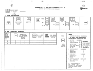 Page 201SUPERSET 3 PROGRAMMING 53 - 2 
SET 
cl 
EQPT DIAL EQPT NUMBER 
NUMBER OF SUPERSET 
9-112 
OR 
161-256 
1. PRIME KEY DEFINITION 
iSEE FORM Q-1 FOR PROGRAMMING PROCEOURES) 
, , :: m H 14 PRESS m ‘Fi pi Fi 
PRIME OIAL l-4 OIGIT OIAL l-16 
KEY OIRECTORY 
NUMBER 
OR COR 1.2.3 
2. 
NON - PRIME KEY DEFINITION 
2-3 
2 
3 
PRESS 
cl ENTER 
AFTER 
DEFINING 
EACH KEY 1. UNOEFINEO KEYS OEFAULT TO SPEED CALL 
2. USE LISTINGS BELOW TO PRODUCE THE 
ONE,THREE,OR FOUR OIGIT KEY TYPE CODES 
A LINE TYPE 
FIRST DIGIT 
PRIME...