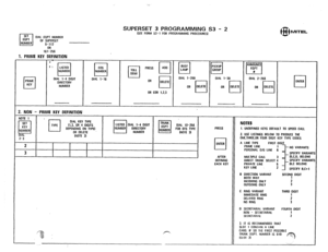 Page 210SET 
cl 
EOPT DIAL EOPT NLlMt3EA 
NUMBER OF SUPERSET 
g-112 
OR 
161-256 
1. PRIME KEY DEFINITION 
I- 
I 1 
DIAL I-4 OICIT 
DIRECTORY 
NUMBER 
2. NON - 
PRIME KEY DEFINITION 
SUPERSET 3 PROGRAMMING S3 - 2 (SEE FORM S3-I FOR PROGRAMMING PROCEDURES] 
DIAL 1-16 TOLL 
cl DENY PRESS 
OR 
I OR COR 1.2.3 BUSY 
cl LAMP 
DIAL I-200 
OR 
cl OELETE PICKUP q GROUP ANNOUNCI c 
EOPT 
w 
DIAL l-30 DIAL 2-256 
OR fl OR liij 
I 
DIAL lo-256 
FOR OTS TYPE 
INOTE 31 PRESS 
I AFTER 
DEFINING 
EACH KEY 
63 MITEL 
0 
ENTER...