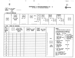 Page 234-zlr ‘I‘m ..I 
: ,.i 
SET 
cl 
E(IPT DIAL EOPT NUMBER 
NUMBER OF SUPEASET 
9-112 
OR 
161-256 
1. PRIME KEY DEFINITION 
SUPERSET 4 PROGRAMMING S4 - 2 (SEE FORM S4 - 1 FOR PROGRAMMING PROCEDURES) 
cl ; ‘, H w 14 PRESS m ’ 14 H Fi 
PRIME OIAL l-4 OIGIT 
DIAL l-16 
KEY OIRECTORY OR 
NUMBER 
0 DIAL l-.200 DIAL l-30 
DIAL 2-256 
OELETE 
OR COR 1,2,3 OR H OR [olt;;l OR m a 
2. NON - PRIME KEY DEFINITION 
DIAL KEY TYPE 
(1.3, OR 4 DIGITS 
1. UNDEFINED KEYS OEFAULT TO SPEEO CALL 
2. USE LISTINGS BELOW TO PRODUCE...