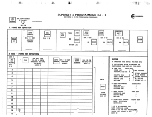 Page 241SET 
cl 
EOPT DIAL EOPT NUMBER 
NUMBER OF SUPERSET 
g-112 
OR 
161-256 
1. PRIME KEY DJFINITIDN 
DIAL 1-4 DIGIT 
OIRECTORY 
NUMBER DIAL t-16 
SUPERSET 4 PROGRAMMING S4 - 2 (SEE FORM S4-1 FOR PROGRAMMING PROCEDURES) 
TOLL 
q DENY PRESS 
OR 
q 
DELETE 
OR COR 1.2.3 
BUSY 
q LAMP 
DIAL l-200 
OR 
cl OELETE 
@ MITEL 
DIAL l-30 
DIAL 2-256 
OR H OR Iii&j 
q 
I I 
2. NON - PRIME KEY DEFINITION’ 
LISTEO OIAL l-4 DIGIT 
q NUMBER OIRECTORY 
NUMBER DIAL lo-256 
FOR DTS TYPE 
(NOTE 3t 
,C-, 
- 
T 
PRESS 
q 
ENTER...