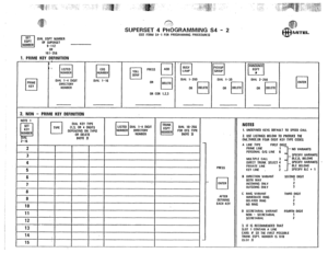 Page 246SUPERSET 4 PHOGRAMMING S4 - 2 
cl (SEE FORM S4 - 1 FOR PROGAAMMING PROCEDURES) 
SET 
EQPT DIAL EQPT NUMBER 
NUMBER OF SUPERSET 
g-112 
2. NON - 
PRIME KEY DEFINITION 
DIAL 1-4 DIGIT 
1. UNOEFINEO KEYS DEFAULT TO SPEED CALL 
2. USE LISTINGS BELOW TO PROOUCE THE 
ONE.THREE,OR FOUR OIGIT KEY TYPE CODES 
MULTIPLE CALL 
DIRECT TRUNK SELECT 4 
PRIVATE LINE SPECIFY VARIANT! 
SPECIFY VARIANT! 
SPECIFY B.C + 1 
OUTGOING ONLY 
C RING VARIANT THIRO OIGIT 
IMMEOIATE RING 
D SECRETARIAL VARIANT FOURTH DIGIT 
3. IT IS...