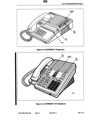 Page 23Figure 3-3 SUPERSET Telephone 
9109-096-62O-NA 
Figure 34 SUPERSET Telephone 
issue 3 Revision 0 620 3-9  