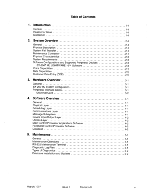 Page 131. 
2. 
3. 
4. 
5. 
Table of Contents 
Introduction 
.................................................... ..1- 1 
General 
.......................................................... ..l- 1 
Reasonforlssue 
................................................... ..l- 1 
Disclaimer 
........................................................ ..I- 1 
System Overview.................................................2- 1 
General 
.......................................................... ..2- 1 
Physical Description...