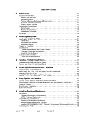 Page 27’ 1. 
2. 
3. 
4. 
5. 
6. Table of Contents 
Introduction ........................................................ ..I- i 
Installation information .................................................... l-l 
Intent of this Document ................................................. l-l 
IntendedAudience ................................................... ..I- 1 
Peripheral Devices, Software and Documentation ............................. l-l 
Summary of Practice Contents...