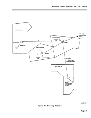 Page 409Automatic Route Selection and Toll Control
AREA CODE 204fWATS AND
IAREA CODE 305I
PAEX305 994-8500BOCA RATON
/L
KAO732ROE(Figure 7-l Trunking Network
Page 39 