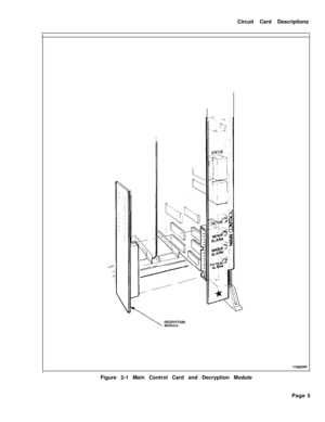 Page 116Circuit Card Descriptions.
DECRVPTIONMODULE
7736EORIFigure 2-1 Main Control Card and Decryption Module
Page 5 