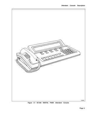 Page 177Attendant Console Description7101R2Figure 2-l SX-200 DIGITAL PABX Attendant Console
Page 5 