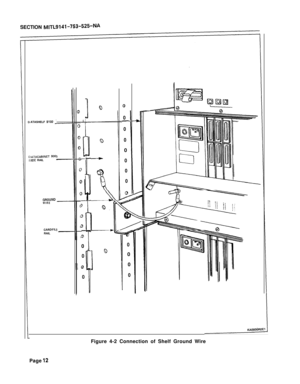 Page 275SECTION MITL9141-753-525-NAATASHELF 
9100 i
)ATACABINET 9001;lDE RAIL
GROUNDWIRE
CARDFILIRAILi
7
!J
-
a
a
a-
00
0
0
]-
i-
-
Ii
T
0
I
8
0
0--+
0
00
0
0
0
00
0
0Figure 4-2 Connection of Shelf Ground Wire
Page 
12 