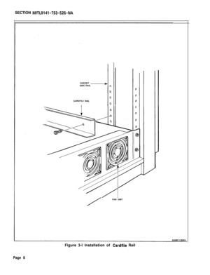 Page 287SECTION MITL9141-753-526-NA
CARDFILE RAIL
I
FAN UNIT
KAO60 1 ROE0Figure 3-l Installation of 
Cardfile Rail
Page 8 