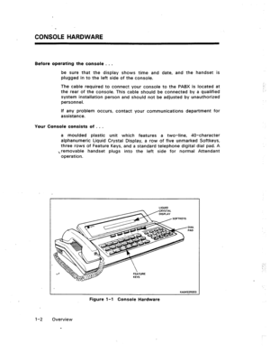 Mitel Sx-50 ATTENDANT CONSOLE USER GUIDE