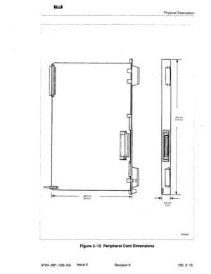 Page 20Physical Description 
r- 
c 
c 
r 
1 
1 
3 
2.54 cm 
(1 in.) 36.6 cm 
(14.5 in.) 
Figure 2-l 2 Peripheral Card Dimensions 
9104-091-l 00-NA Issue 5 
Revision 0 100 2-15  