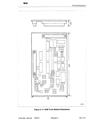 Page 26Physical Description 
3 
Figure 2-14 E&M Trunk Module Dimensions 
9104-091-l 00-NA Issue 5 
Revision 0 100 2-21  