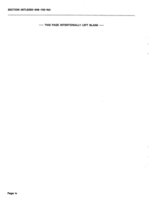 Page 288SECTION MITL8350-048-l OO-NA 
--- THIS PAGE INTENTIONALLY LEFT BLANK --- 
Page iv  