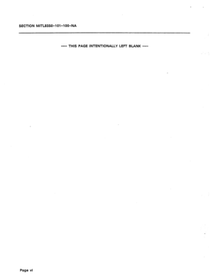 Page 410SECTION MITL8350-101-l OO-NA 
--- THIS PAGE INTENTlONAbbY LEFT BLANK --- 
Page vi  