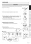 Page 96
CONNECTIONS
OTHERS PRECAUTIONS
FEATURESPREPARATIONTROUBLE-
SHOOTING
CONTENTS
UNPACKING
UNPACKING
Take the printer out of the box by the following procedures. Make sure to check the accessories.
2 22 2
2CONTENTS
The accessories are contained in the upper cushions. Check the contents.
Quick setup guidePaper strip
binCD-ROM Paper flanges Spacers
Power cordsThe ink cassette is contained
in the printer.Ink cassette
1 11 1
1Open the top of the box.
2 22 2
2Remove the accessories together with upper...