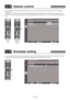 Page 29English-28
When outputting audio from the option stereo speakers, you can control the volume level using the VOL button on the wireless 
remote control. 
In addition, you can adjust the volume by pressing the MENU button on the wireless remote control or the control buttons on the 
bottom of the monitor to display the OSD menu. Using the AUDIO settings in the OSD menu, you can adjust the balance, treble, and 
bass.
 U-9  Schedule setting  Carry out as necessary
You can program the power-on/off and input...