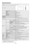 Page 60English-56
Orientation Landscape / Portrait
Dimension (Unit: mm)
6076139
1498
873
1436
811
LCD ModuleScreen size (diagonal) 65” (1639 mm)
Panel Type VA
Panel Pitch 0.744 mm
Resolution 1920 x 1080 pixels (Full HD)
Color Approximately 1.06 Billion
Brightness (typ.) 700 cd/m2
Contrast ratio 2500 : 1
Viewing Angle (CR>
=10) Up/Down 178°, Left/Right 178°
Response time 8 ms (Gray to Gray)
Viewable Size (H x V ) 1428.5 mm x 803.5 mm / 56.2” x 31.6”
Power Management VESA DPM
Plug and Play VESA DDC2B, DDC/CI
Auto...