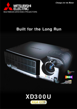 Page 1Built for the Long Run
XD300U
MULTIMEDIA DATA/VIDEO PROJECTORS 