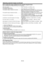 Page 36EN-36
How to adjust the image supplied from the computer using the menu:
Carry out the following procedures according to the symptoms. 
Wide strips appear. ���������������Adjust TRACKING in the SIGNAL menu. 
The projected image flickers. 
The projected image is blurred. ......................................Adjust FINE SYNC. in the SIGNAL menu. 
The projected image is displaced horizontally. ..............Adjust HORIZ.POSITION in the SIGNAL menu. Every time the 
 button is pressed, the image moves to...