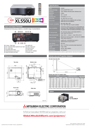 Page 2
		

L-188-6-B7478-A KYO-0609  Printed in Japan(MDOC)New publication, effective Sep. 2006
Specifications subject to change without notice.
XL550U


   



 	!
#
 	 
 	 
	 
  	
 	 	
  	 
   
 	

 !#$%&  (
)*+
·,-%
 ,-+!* 
.(
 -	 
!)

+/
)%
0(
1*+*2

 3),)2
+ 4
! %
) 1
!4!-
(
5	/ 6#
·) 7	·) ...