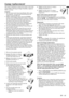 Page 23EN – 23
ENGLISH
Lamp replacement
8. Tighten up the screws (c) using a
Phillips screwdriver (+).
9. Tighten up the screw (a) using a
Phillips screwdriver (+) to secure the
lamp cover.
Reset of the lamp operation time
Plug in the power cord, turn on the
lamp, and reset the lamp operation time by holding
down the $, %,  and POWER buttons on the control
panel at the same time about 3 seconds.
Important:
•Unless these 3 buttons are pressed at the same
time, the lamp operation time isn’t reset.
•Make sure that...