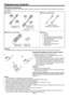 Page 6EN-6
23
Checking accessories
The following accessories are provided with this projector. Check to be sure that all of the accessories are packed in 
the package.
Cables
Mini D-SUB 
15-pin
Mini D-SUB 
15-pinD-SUB 
9-pin
D-SUB 
9-pin
RGB cable for PC 
(246C521-10) RS-232C cable 
(246C548-10)
Used for projector control 
by computer. •
„Power supply parts
Power cord (two) 
(246C483-10, 246C383-20)
„
Remote control parts
Remote control 
(290P158-10)R6 (Size-AA) 
battery (two) 
„Others
Lens cap
Clamper
Lamp...