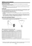 Page 10EN-10
Setting up your projector
Setting up the screen
Install the screen perpendicularly to the projector. If the screen can not be installed in such a way, adjust the 
projection angle of the projector. (See page 12.)
•	 Install	the	screen	and	projector	so	that	the	projector’s	lens	is	placed	at	the	same	height	and	horizontal	position	of	
the screen center.
•	 Do	not	install	the	screen	where	it	is	exposed	to	direct	sunlight	or	lighting.	Light	directly	reflecting	on	the	screen	
makes the projected images...