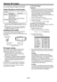 Page 25EN-25
Viewing 3D images
With the separately sold 3D glasses and 3D emitter, 
you can enjoy viewing 3D images on this projector. 
Usable 3D glasses and 3D emitter
The following table shows the usable 3D glasses and 
3D emitter.
3D glasses3D emitter
HC8000DEY-3DGS-80U*1
EY-3D-EMT2H*2
General-purpose 
liquid crystal 
shutter 3D glasses
HC7900DWGeneral-purpose 
liquid crystal 
shutter 3D glasses
*1: The optionally available 3D glasses (EY-3DGS-78U) for Mitsubishi projector HC7800D/HC7800DW can be used, too....