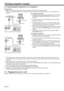 Page 18EN-18
COMPONENT VIDEO IN
2 1
COMPONENT VIDEO IN
2 1
Viewing computer images
A. Connecting the projector to a computer
Preparation:
•Make sure that the power of the projector and that of the computer are turned off.
•When connecting the projector to a desktop computer, disconnect the RGB cables that are  connected to the
monitor.
For analog connection:
1. Connect one end of the supplied RGB cable to the COM-
PUTER IN/COMPONENT VIDEO IN terminal of the
projector.
2. Connect the other end of the RGB cable...