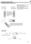 Page 9EN-9
ENGLISH
Using the remote control
30˚ 30˚30˚ 30˚
20°
10°20°
10°
20˚20˚
Operational range of the remote control
•  Keep the remote control photo-sensor out of direct 
sunlight or ﬂ uorescent lamp light.
•  Keep the remote control photo-sensor at least 2 m
  away from ﬂ uorescent lamps. Otherwise, the re-
mote control may malfunction.
•  If there is an inverter-operated ﬂ uorescent lamp 
near the remote control, the remote control opera-
tion may become unstable.
Reception angle
Vertical directions...