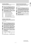 Page 31E – 29
ENGLISH
⇔ ⇔
Using the Power Saving Function
When there is no signal input for a period of 5 min. or
more, the power is automatically turned off and standby
status is activated.
1With the FLIP COVER of the remote con-
trol open, press the MENU button to dis-
play the Advanced menu, then use the
cursor $ / % buttons to select “SETUP”.
2When SETUP menu is displayed, use the
cursor { / } keys to select “AU TO
POWER OFF”.
3Use the cursor $ / % keys to set Power
Saving to ON or OFF.
To close the menu...