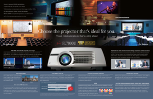 Page 21080p(1920 X 1080)
1000lm 5000lm
XGA(1024 X 768)
Large capacity visual images are impossible to reproduce in full with co\
nventional 
XGA projectors. The FL7000U is compatible with HDTV broadcasts and high-\
definition 
DVDs to project impressive and full 1080p images in all their original d\
igital glory
.
Full 1080p dramatically expands your image
1080p(1920 X 1080)
XGA(1024 X 768)*XL5980U/XL5900U
The split-screen function of conventional XGA projectors overlap, with t\
he sub-screen 
in front of the...