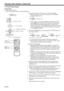 Page 20EN-20
Viewing video images (continued)
AUTO
MENU
DVI-DCOMP
BNC
ZOOM
MEM3
S-Video
OFF
Video DVI-A
16:9
MEM2
ENTER
FOCUS–/LEFT FOCUS+/RIGHTZOOM IN/UP
ZOOM OUT/DOWN
LIGHT
Standard
MEM1
CONTBRIGHTC.TEMP
TINTCOLORSHARP
LAMP
AC IN MAIN TEMP POWER
AUTO
POSITION
SOURCE MENU/EXIT ENTERZOOM OUT / DOWNZOOM IN / UP
FOCUS +/RIGHT FOCUS -/LEFTAUTO
POSITION
SOURCE MENU/EXIT ENTERZOOM OUT / DOWNZOOM IN / UPLENS SHIFT
DOWN UP
FOCUS +/RIGHT FOCUS -/LEFT
ONSTANDBY
C. Projectiing images
Preparation:
•Remove the lens cap....