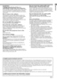 Page 5EN-5
ENGLISH
WARNING:
Unplug immediately if there is
something wrong with your projector.
Do not operate if smoke, strange noise or odor comes
out of your projector. It might cause fire or electric
shock. In this case, unplug immediately and contact
your dealer.
Never remove the cabinet.
This projector contains high voltage circuitry. An
inadvertent contact may result in an electric shock.
Except as specifically explained in the Owners
Guide, do not attempt to service this product
yourself. Please...