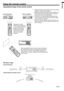 Page 9EN-9
ENGLISH
30° 30°30° 30°
Using the remote control
20°
10°20°
10°
20˚20˚
Operational range of the remote control
•  Keep the remote control photo-sensor out of direct 
sunlight or ﬂ uorescent lamp light.
•  Keep the remote control photo-sensor at least 2 m  
(6 foot) away from ﬂ uorescent lamps. Otherwise, 
the remote control may malfunction.
•  If there is an inverter-operated ﬂ uorescent lamp 
near the remote control, the remote control opera-
tion may become unstable.
•  When you use the remote...