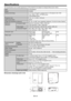 Page 44EN-44
The speciﬁ cations and outside appearance of the projector are subject to change without prior notice.
Type LCD projector
Model HC6000
Display technology 0.74-inch LCD panel: 3 pieces (for R, G, B) (aspect ratio 16:9)
Pixel: 1920 x 1080 = 2073600 pixels
Total 6220800 pixels
Projection lens F 2.5 - 3.1  f= 23.5 - 37.6 mm
Light-source lamp 160 W
Image size (projection distance) 50” min. to 300” max. (projection distance 1.5 to 9.5 m (max. Zoom))
Maximum 
resolutionComputer signal Maximum resolution:...